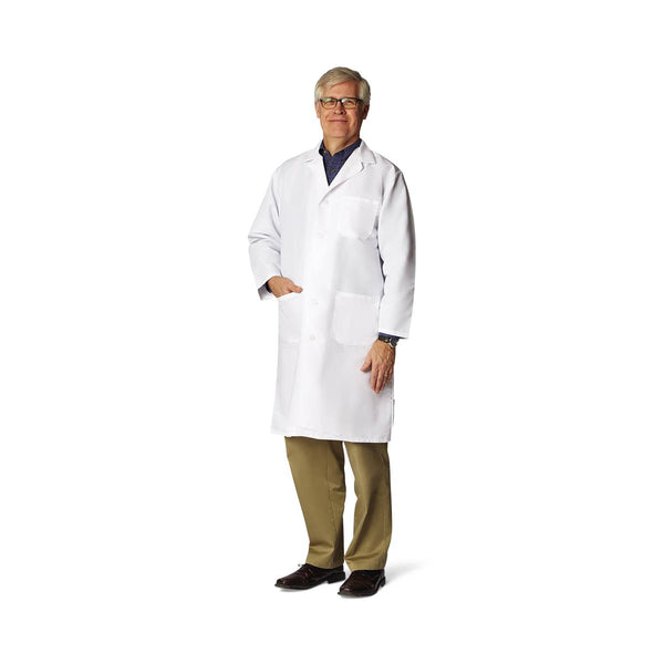 Men's Full Length Lab Coat, White, 44, 1/EA  (MDT14WHT44E) Each