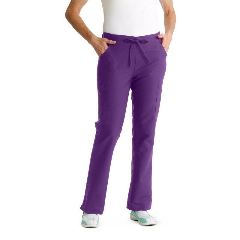 ComfortEase Women's Modern Fit Cargo Scrub Pants with 4 Pockets, Rich Purple, Tall Inseam, Size M, 1/EA  (8865JPPMT) Each