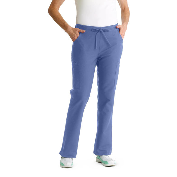 ComfortEase Women's Modern Fit Cargo Scrub Pants with 4 Pockets, Ceil Blue, Regular Inseam, Size XS, 1/EA  (8865JTHXS) Each