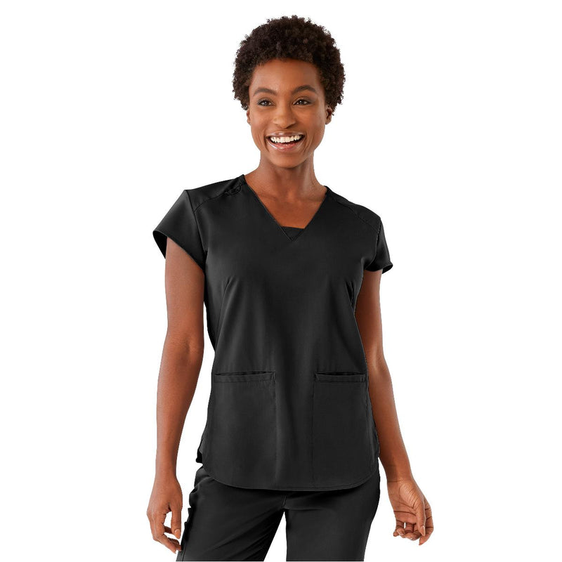 Monroe AVE Women's Scrub Top, Black, M, 1/EA  (4805BLKM) Each