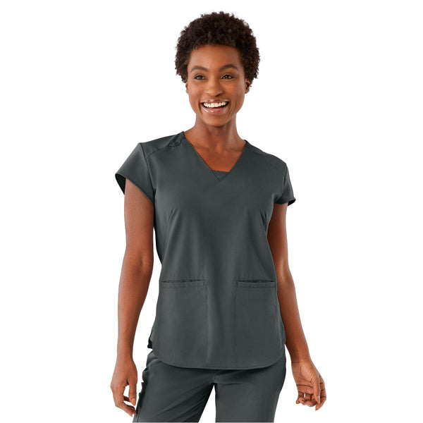 Monroe AVE Women's Scrub Top, Charcoal, S, 1/EA  (4805CHRS) Each