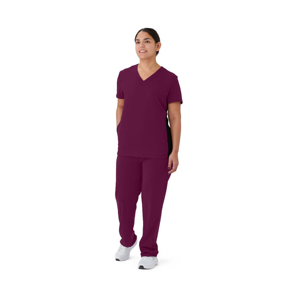 Staten AVE Women's Scrub Top, Wine, Size M, 1/EA  (4865WNEM) Each