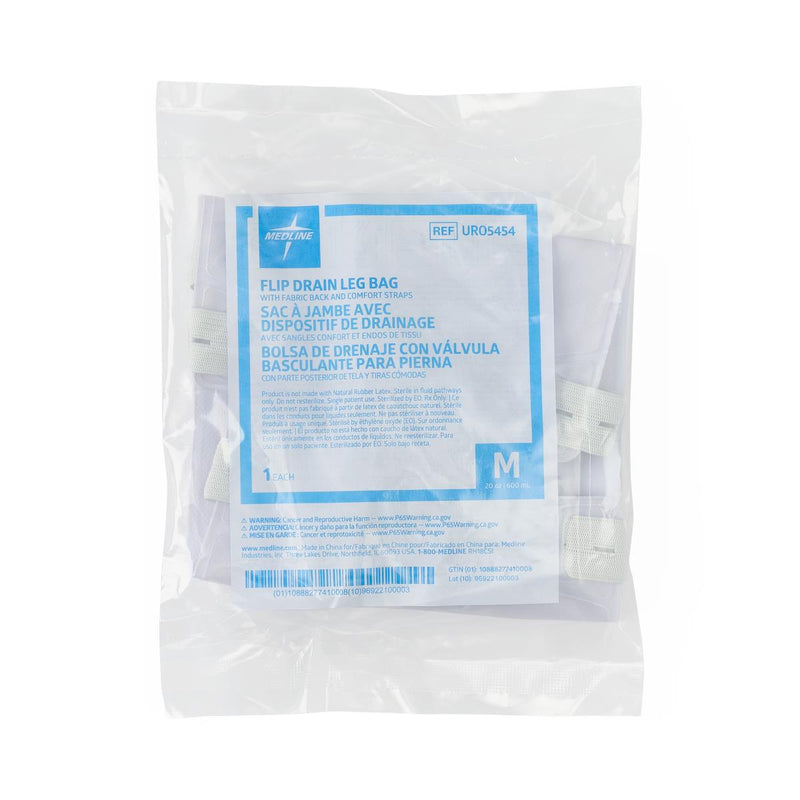 Medline Leg Bag with Flip Drain, 1/EA (URO5454H) Each