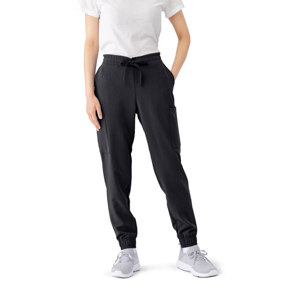 First AVE Women's 7-Pocket Jogger-Style Scrub Pant, Black, Size S Tall, 1 EA (2544BLKST) Each