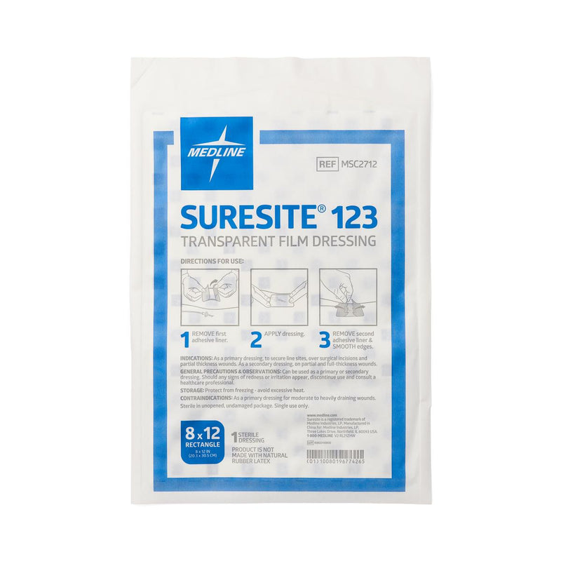 SureSite123 Transparent Dressing, 8" x 12", 1/EA  (MSC2712H) Each