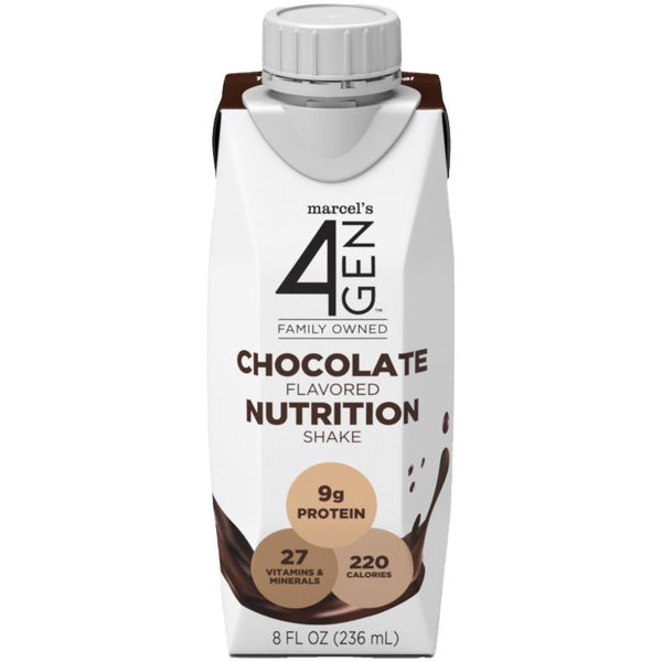 Marcel's 4GEN Nutrition Shake, Chocolate, 8 oz. Carton, 24/Case, 24/CS (ENT10374) Case of 24