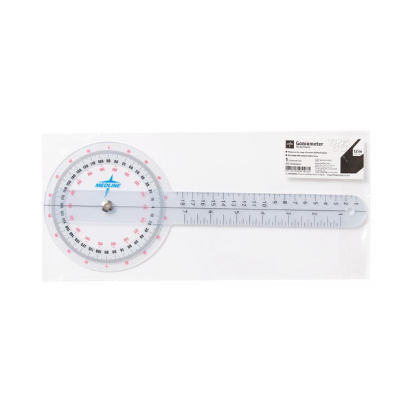 Plastic Goniometer, 12" (30.5 cm), Round Head, 1 EA (MDSR006567) Each