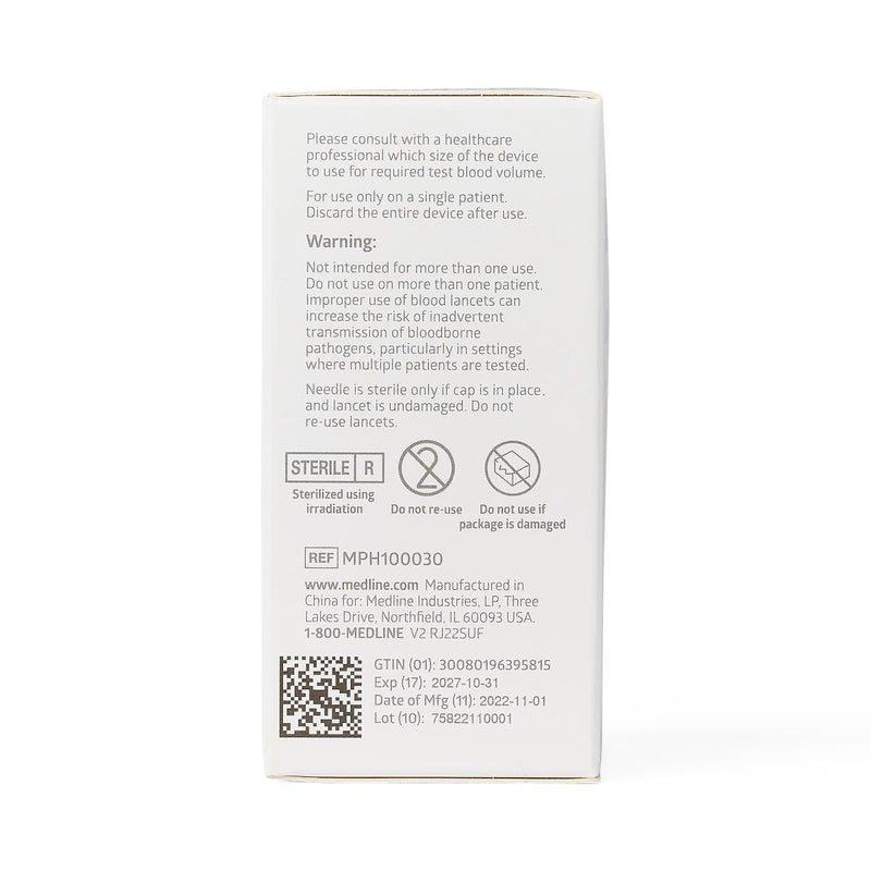 General Purpose Lancets, 30G, 100/BX (MPH100030Z) Box of 100