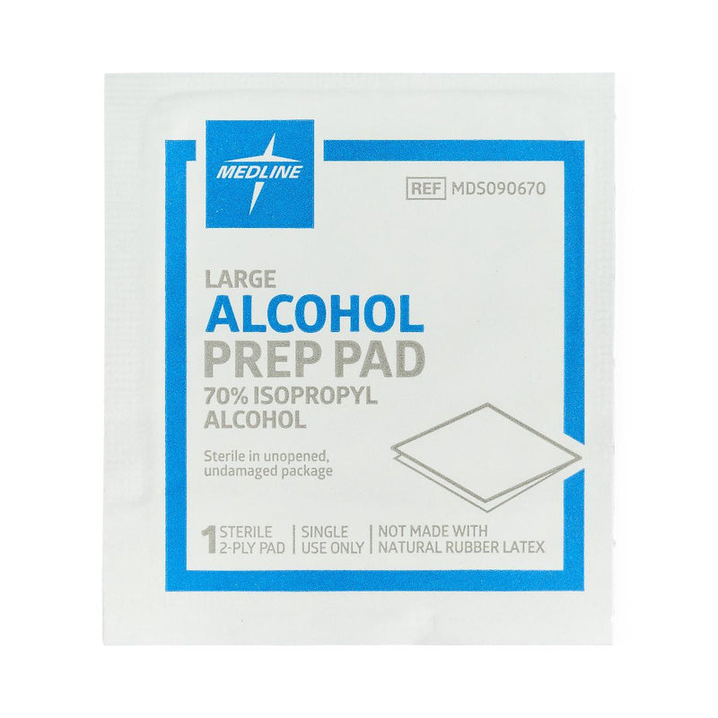 Alcohol Prep Pads, Bulk, 2-Ply, Size M, 1-1/8" x 2-3/8", 3000/CS  (MDS090737) Case of 3000