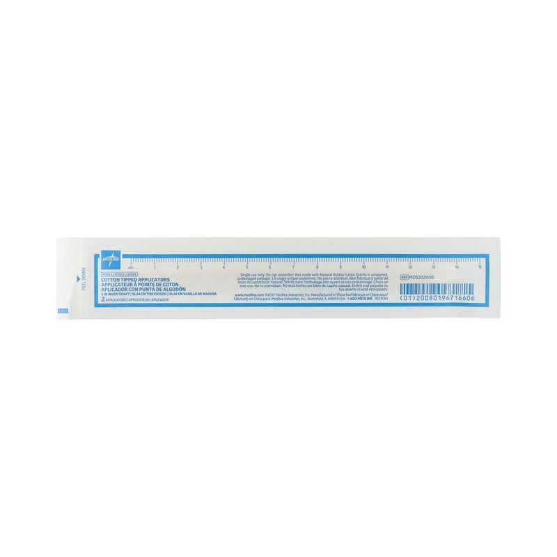 Sterile Cotton-Tipped Wood Applicator, 6", 2/Inner Pack (100 Packs/Box, 10 Boxes/Case), 200/BX (MDS202000ZZ) Box of 200