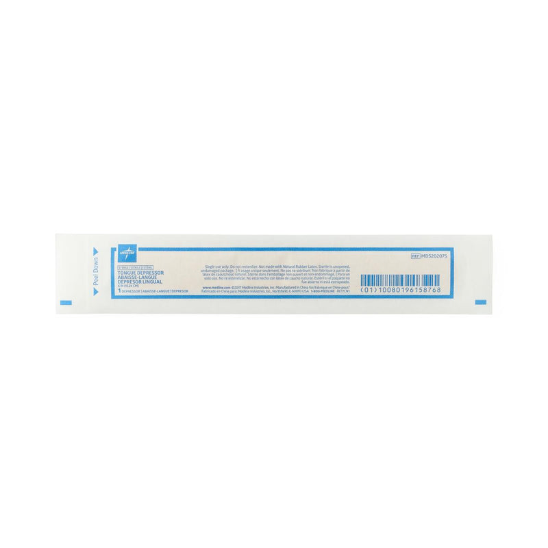 Sterile Tongue Depressors, 6", 100/BX (MDS202075ZZ) Box of 100