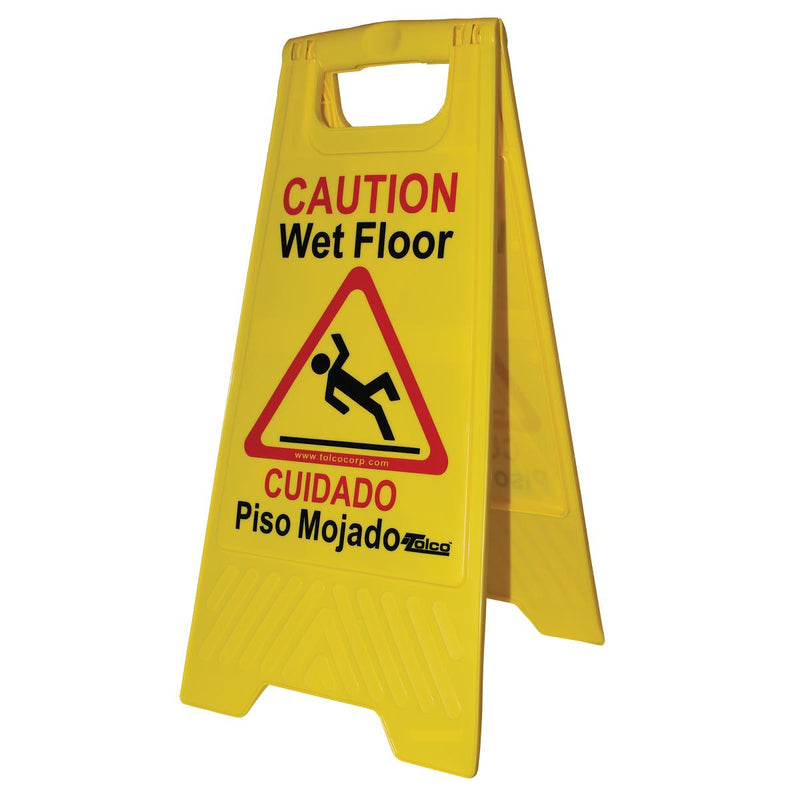 Wet Floor Sign, Yellow, 24.625" Height, 6/CS (EVS9152) Case of 6