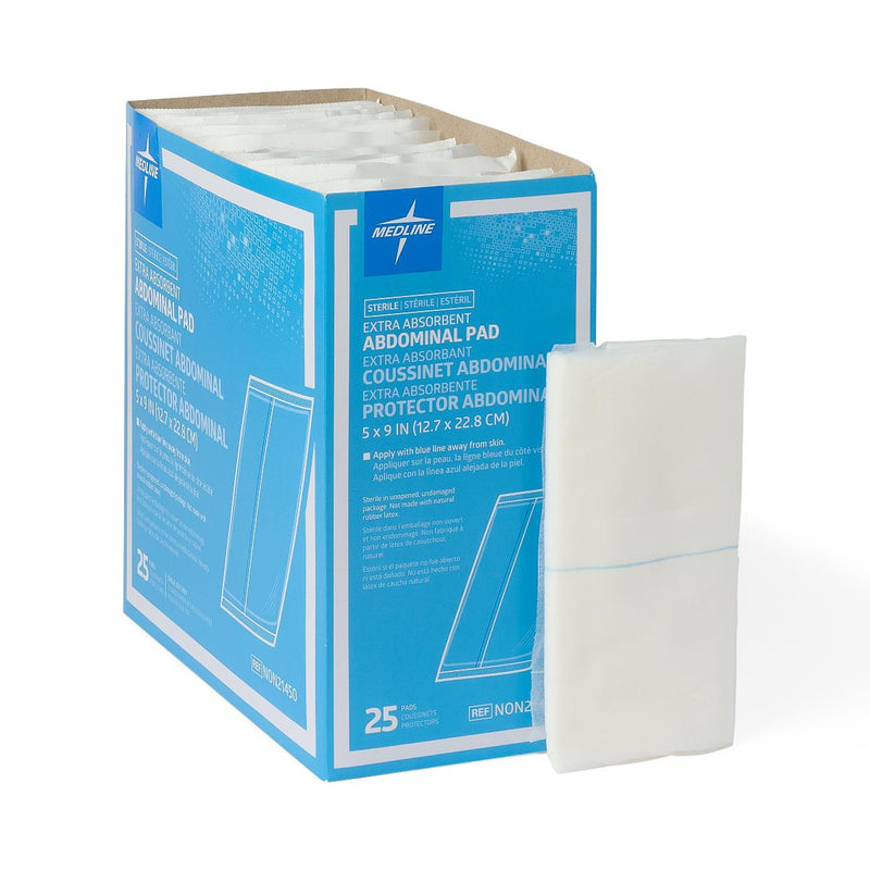 Medline Essentials Sterile Abdominal Pads, 25/BX (PRM21450Z) Box of 25