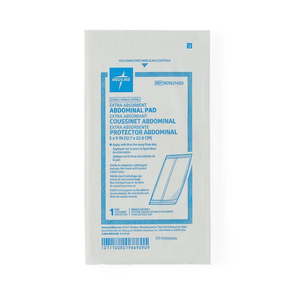 Sterile Abdominal Pad, 5" x 9", 400/CS  (NON21450) Case of 400