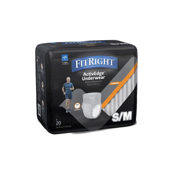 FitRight Ultra Incontinence Underwear for Men, Size S/M, For Waist Size 28"-40", 80/CS (FIT23MSM) Case of 80