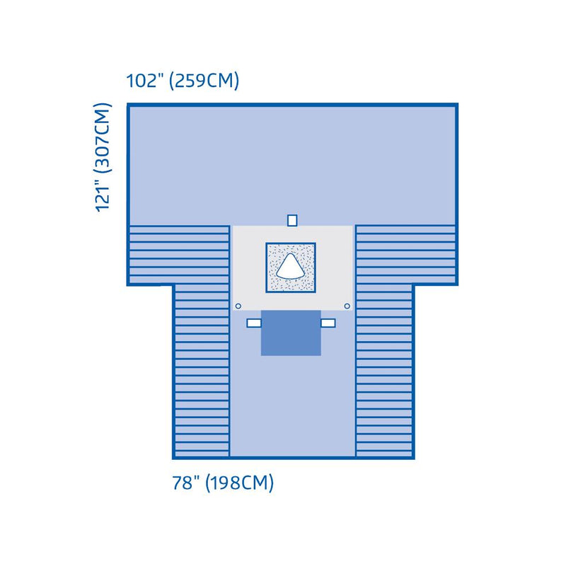 Fenestrated C-Section Drape with Pouch, Wire, 7/CS  (DYNJP6102) Case of 7