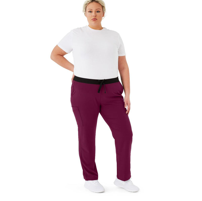 Varick AVE Women's Scrub Pants, Petite, Wine, Size 2XL, 1/EA  (4913WNEXXLP) Each