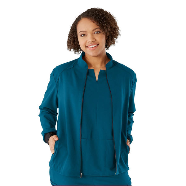 Solano AVE Women's Athletic Fit Scrub Jacket, Wine, Size XS, 1/EA  (5010WNEXS) Each