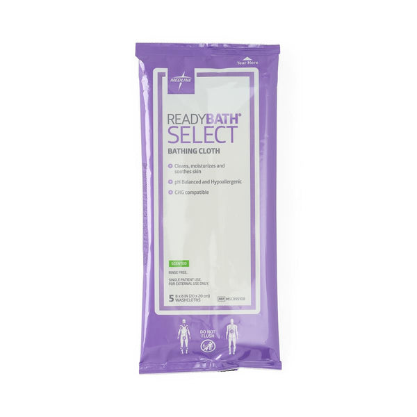 ReadyBath SELECT Medium-Weight Wash Cloth, Scented, Tear Notch Pack, 5/Pack, 30/CS (MSC095108) Case of 30