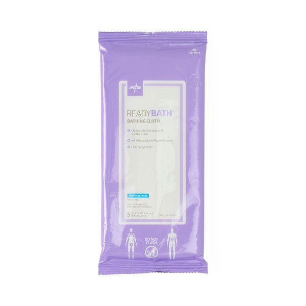ReadyBath Total Body Cleansing Standard Weight Wash Cloth, Fragrance Free, 5/Pack, 150/CS (MSC095307) Case of 150