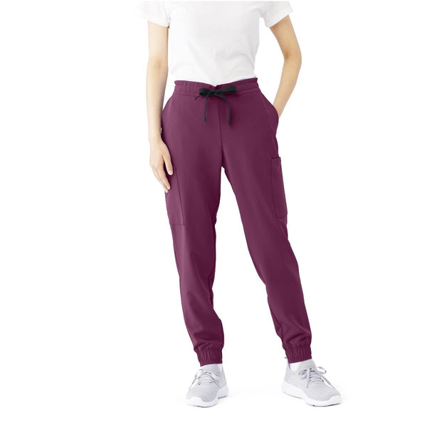 First AVE Women's 7-Pocket Jogger-Style Scrub Pant, Wine, Size XS, 1 EA (2544WNEXS) Each