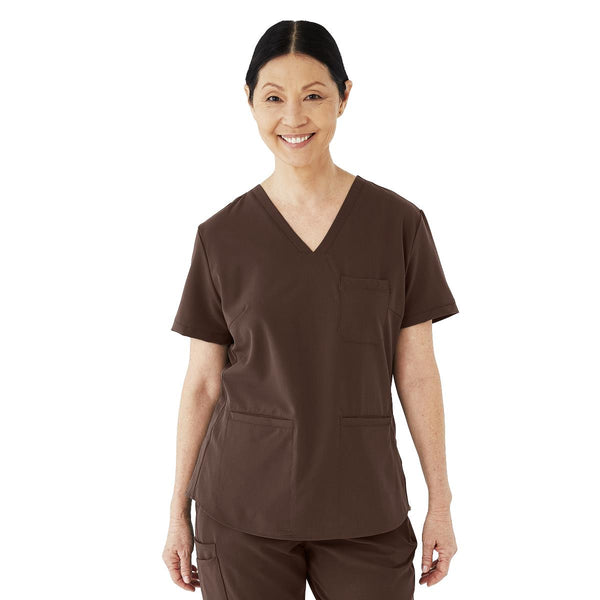 Lex AVE Women's Scrub Top, Chocolate, Size S, 1/EA  (4802CHCS) Each