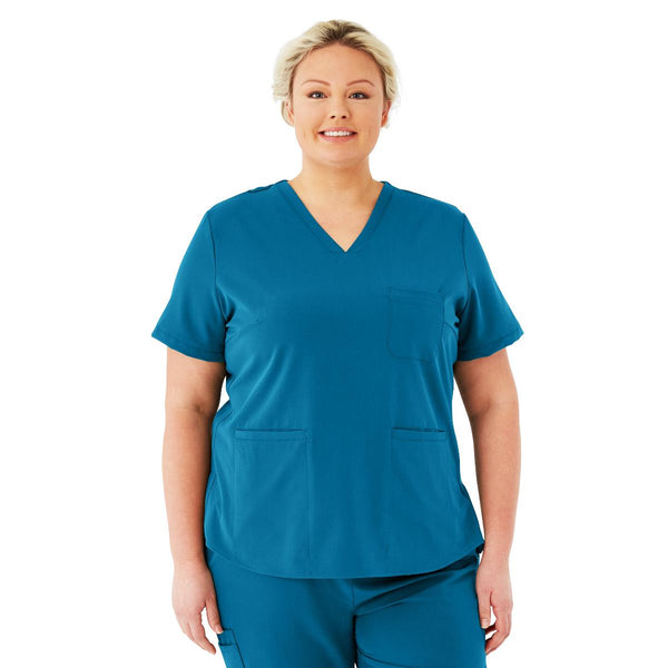 Lex AVE Women's Scrub Top, Caribbean Blue, Size L, 1/EA  (4802CRBL) Each