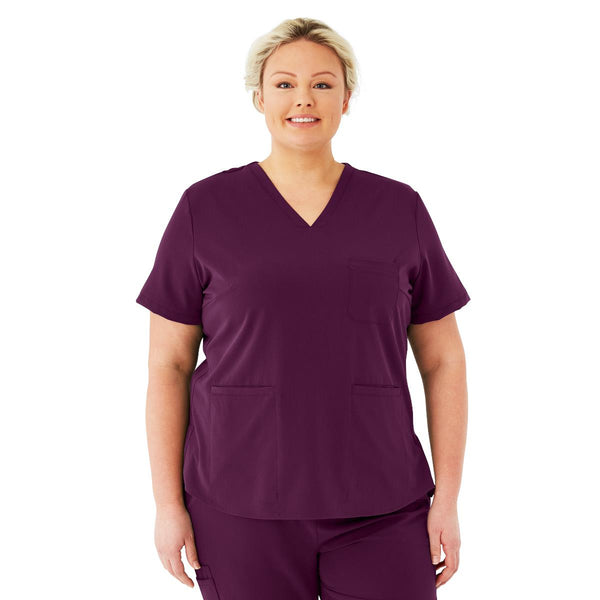 Lex AVE Women's Scrub Top, Eggplant, Size 3XL, 1/EA  (4802EGGXXXL) Each