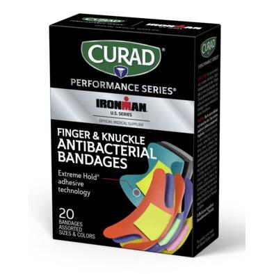 CURAD Ironman Antibacterial Bandages, Perforated Inner, 6 Colors, Fingers/Knuckles, 20/BX, 24/CS  (CURIM5021V1) Case of 24