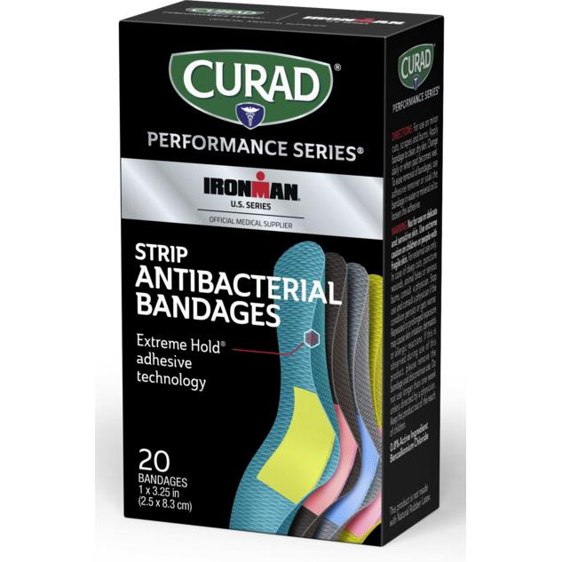 CURAD Pros port Antibacterial Bandages, Perforated Inner, 6 Colors, 1" x 3.25", 20/BX, 24/CS  (CURIM5020V1) Case of 24