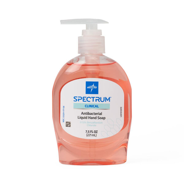 Spectrum Clinical Antibacterial Liquid Hand Soap with 13% BZK, 7.5 oz. Pump Bottle, 12/CS (HHABSP75) Case of 12