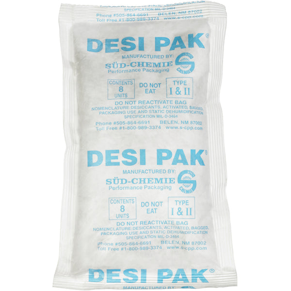 5 x 8 x 1 1/8" Tyvek® Clay Desiccants - 34 Gallon Drum (DES131) Case Of 300