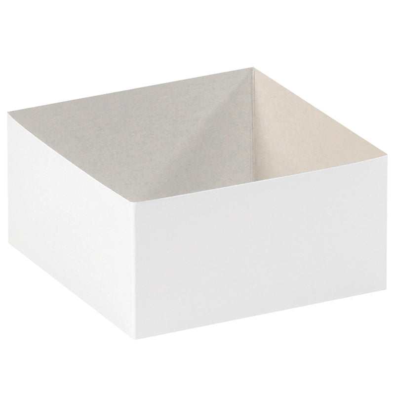 6 x 6 x 3" White Deluxe Gift Box Bottoms (DGB663W) Case Of 50