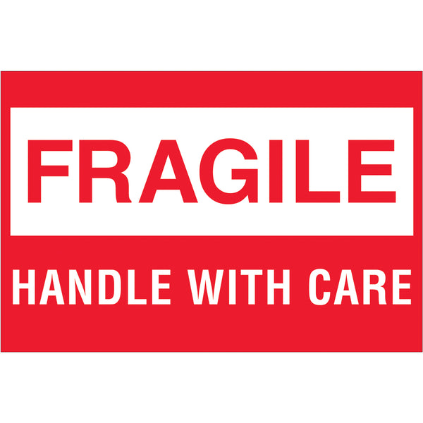 2 x 3" - "Fragile - Handle With Care" (DL1051) Roll Of 500