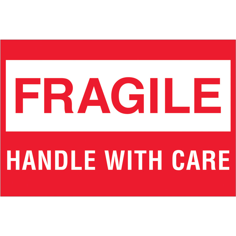 2 x 3" - "Fragile - Handle With Care" (DL1051) Roll Of 500
