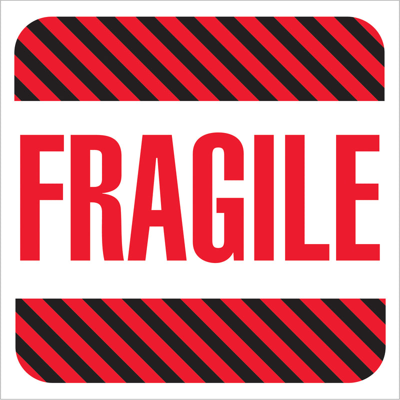 4 x 4" - "Fragile" Labels (DL1069) Roll Of 500