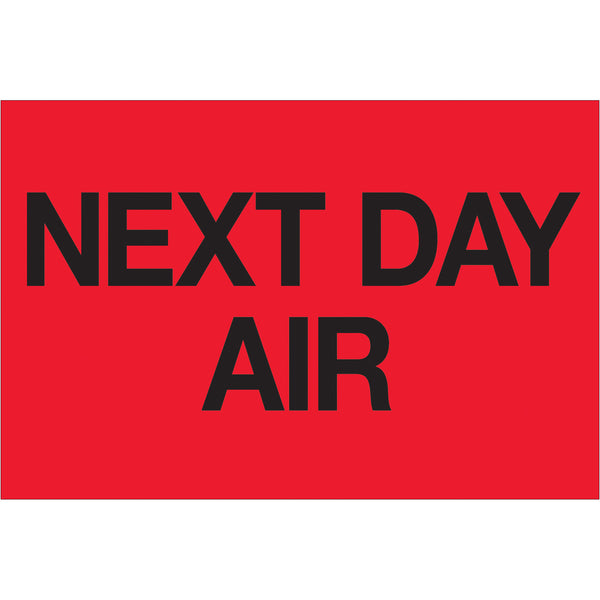 2 x 3" - "Next Day Air" (Fluorescent Red) Labels, Roll Of 500 Roll Of 500