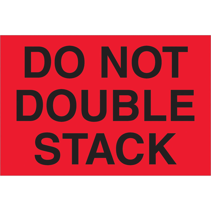 2 x 3" - "Do Not Double Stack" (Fluorescent Red) Labels (DL1092) Roll Of 500