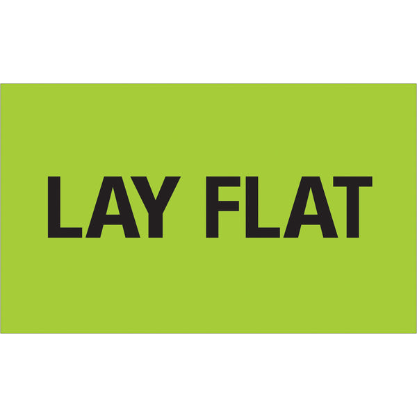 3 x 5" - "Lay Flat" (Fluorescent Green) Labels, Roll Of 500 Roll Of 500