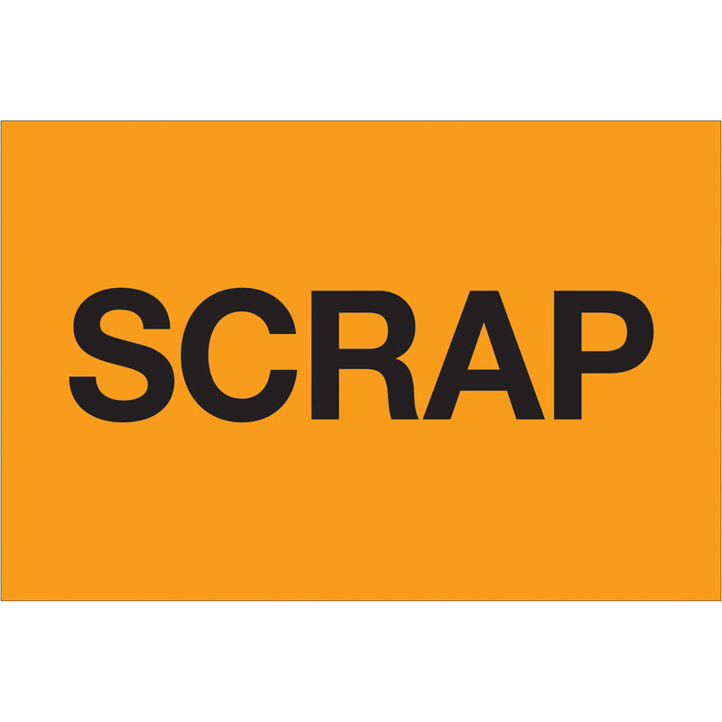 2 x 3" - "Scrap" (Fluorescent Orange) Labels, Roll Of 500 Roll Of 500