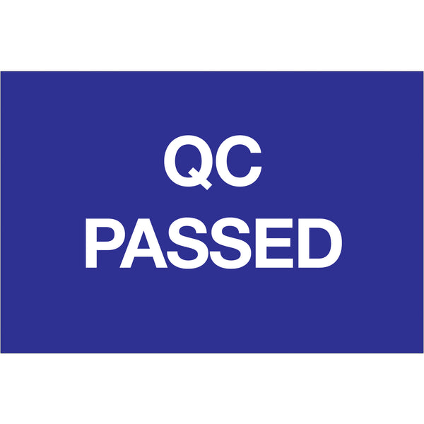 2 x 3" - "QC Passed" Labels, Roll Of 500 Roll Of 500