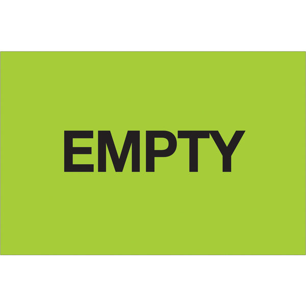 2 x 3" - "Empty" (Fluorescent Green) Labels, Roll Of 500 Roll Of 500