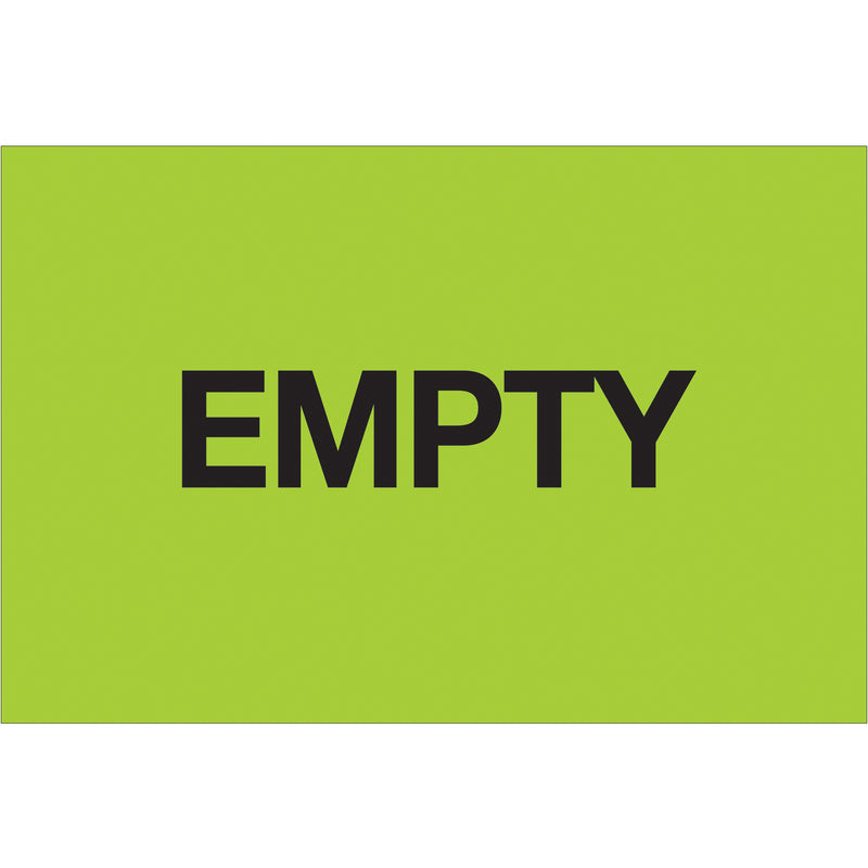 2 x 3" - "Empty" (Fluorescent Green) Labels, Roll Of 500 Roll Of 500