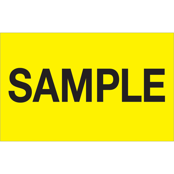 1 1/4 x 2" - "Sample" (Fluorescent Yellow) Labels, Roll Of 500 Roll Of 500