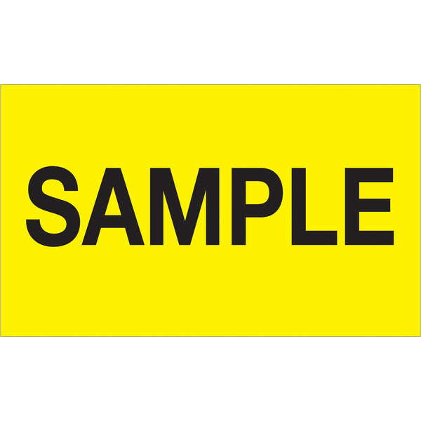 3 x 5" - "Sample" (Fluorescent Yellow) Labels, Roll Of 500 Roll Of 500