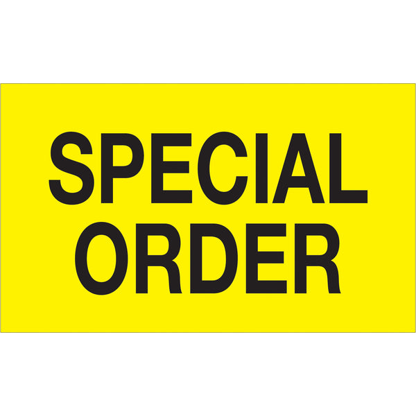 3 x 5" - "Special Order" (Fluorescent Yellow) Labels, Roll Of 500 Roll Of 500