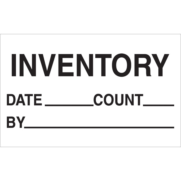 1 1/4 x 2" - "Inventory - Date - Count - By" Labels, Roll Of 500 Roll Of 500