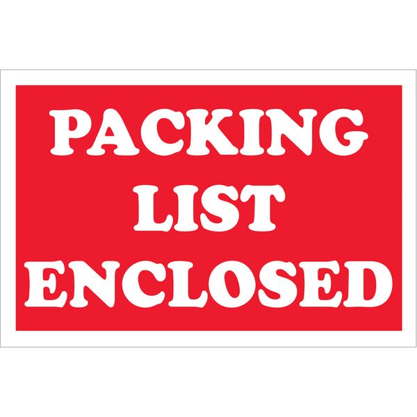 2 x 3" - "Packing List Enclosed" Labels (DL1207) Roll Of 500