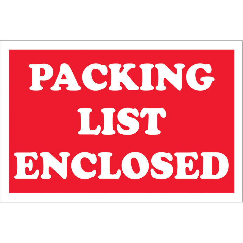 2 x 3" - "Packing List Enclosed" Labels (DL1207) Roll Of 500