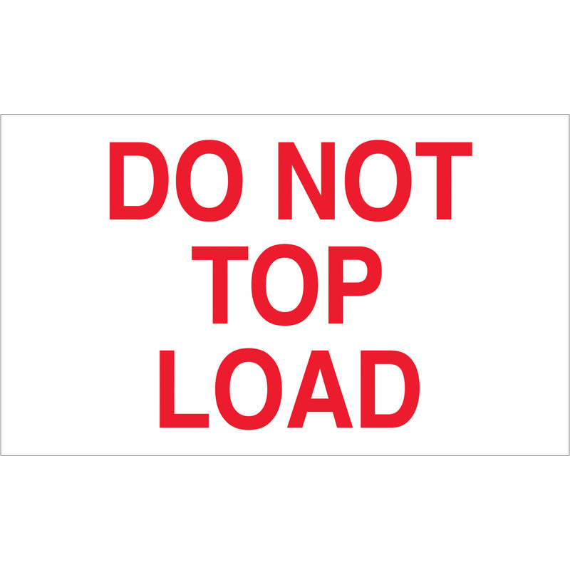 3 x 5" - "Do Not Top Load" Labels, Roll Of 500 Roll Of 500